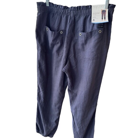 Social Standard Sanctuary Linen Jogger Pants Womens Size Large Blue Pull On New - Picture 2 of 13